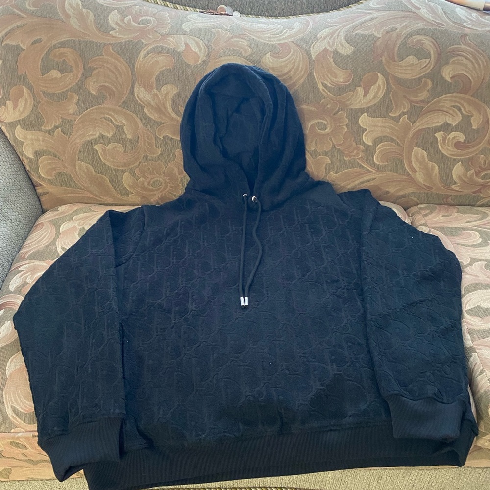 Black Quilted Hoodie